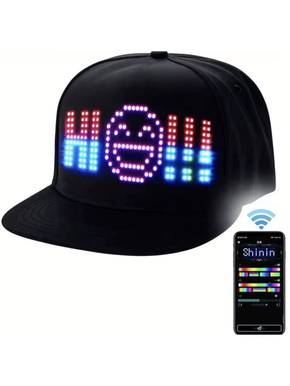 New Wireless Bluetooth APP Control LED Display Baseball Hat LED Cap Text Music